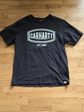 Carhartt Men’s Black Logo Graphic Tee - Black Size Medium